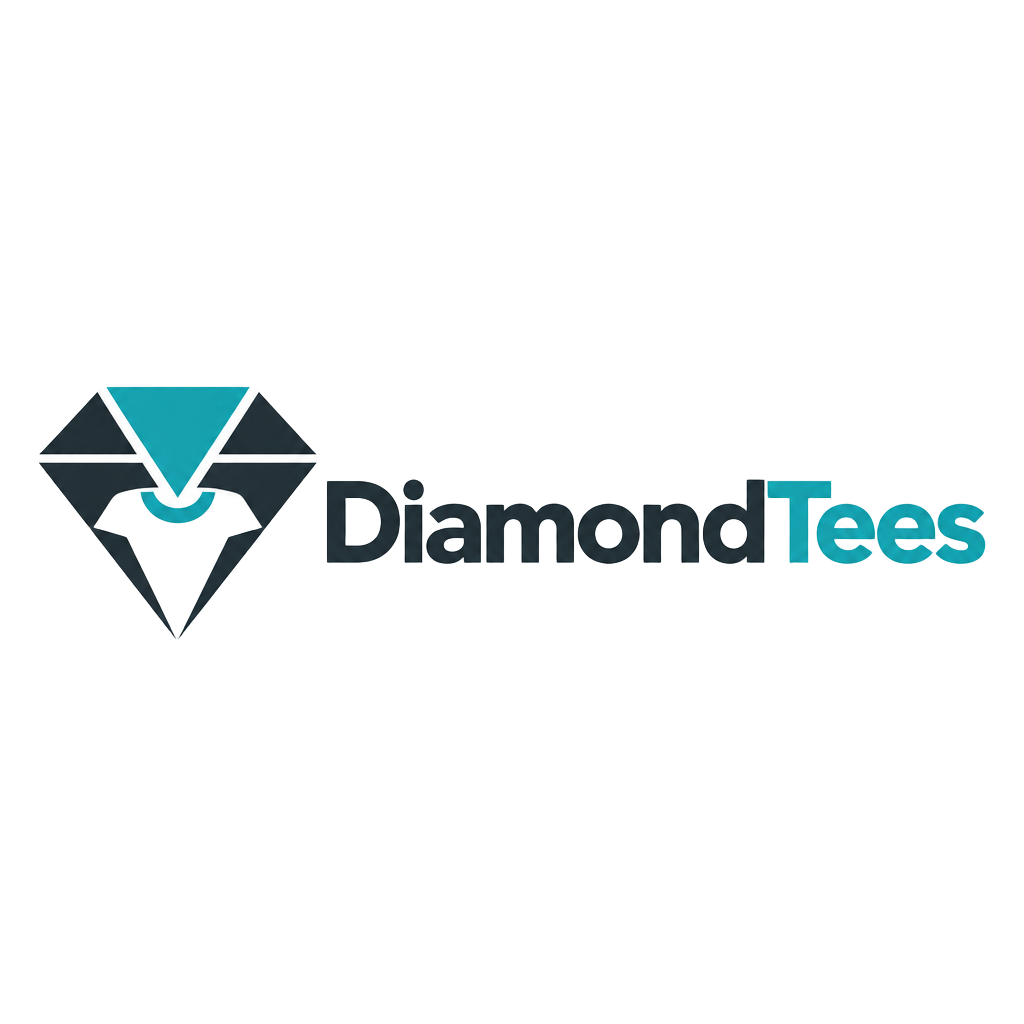 DiamondTees logo — a diamond gemstone with a t-shirt neckline